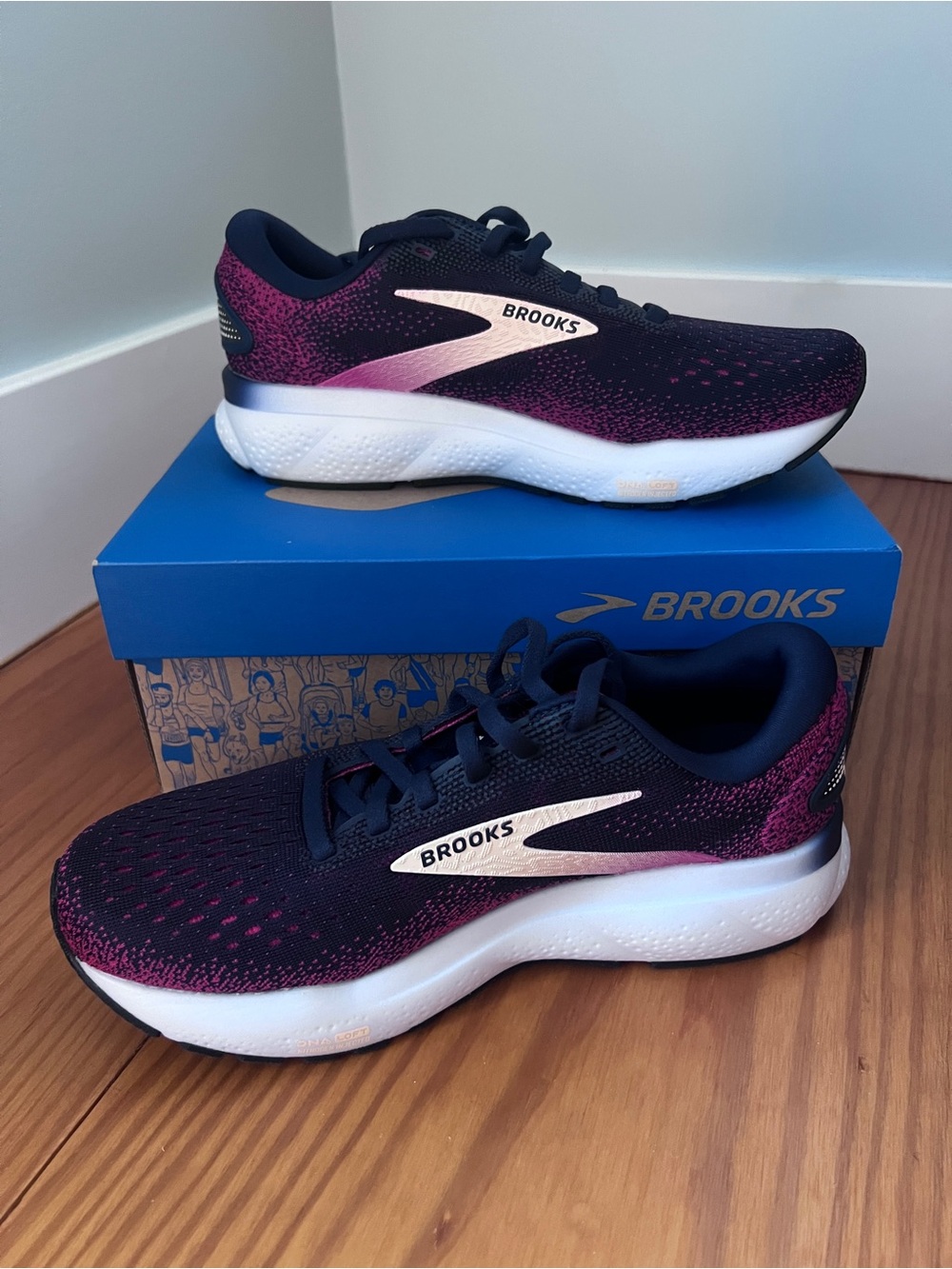 Brooks Ghost 16 Women's Running Shoes Size 7 Wide Peacoat Pink 120407-1D-422 NEW - Picture 2 of 9